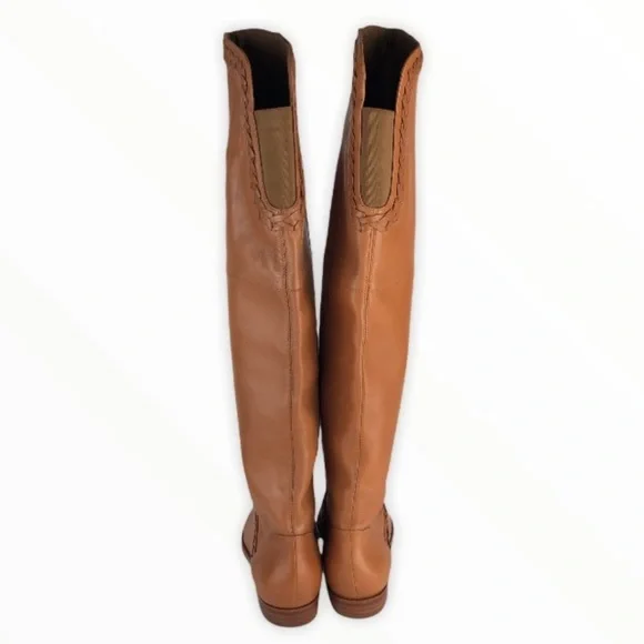 Anthropologie Candela Tan Braided Pull On Over The Knee Boots - SZ 8 - Picture 5 of 11